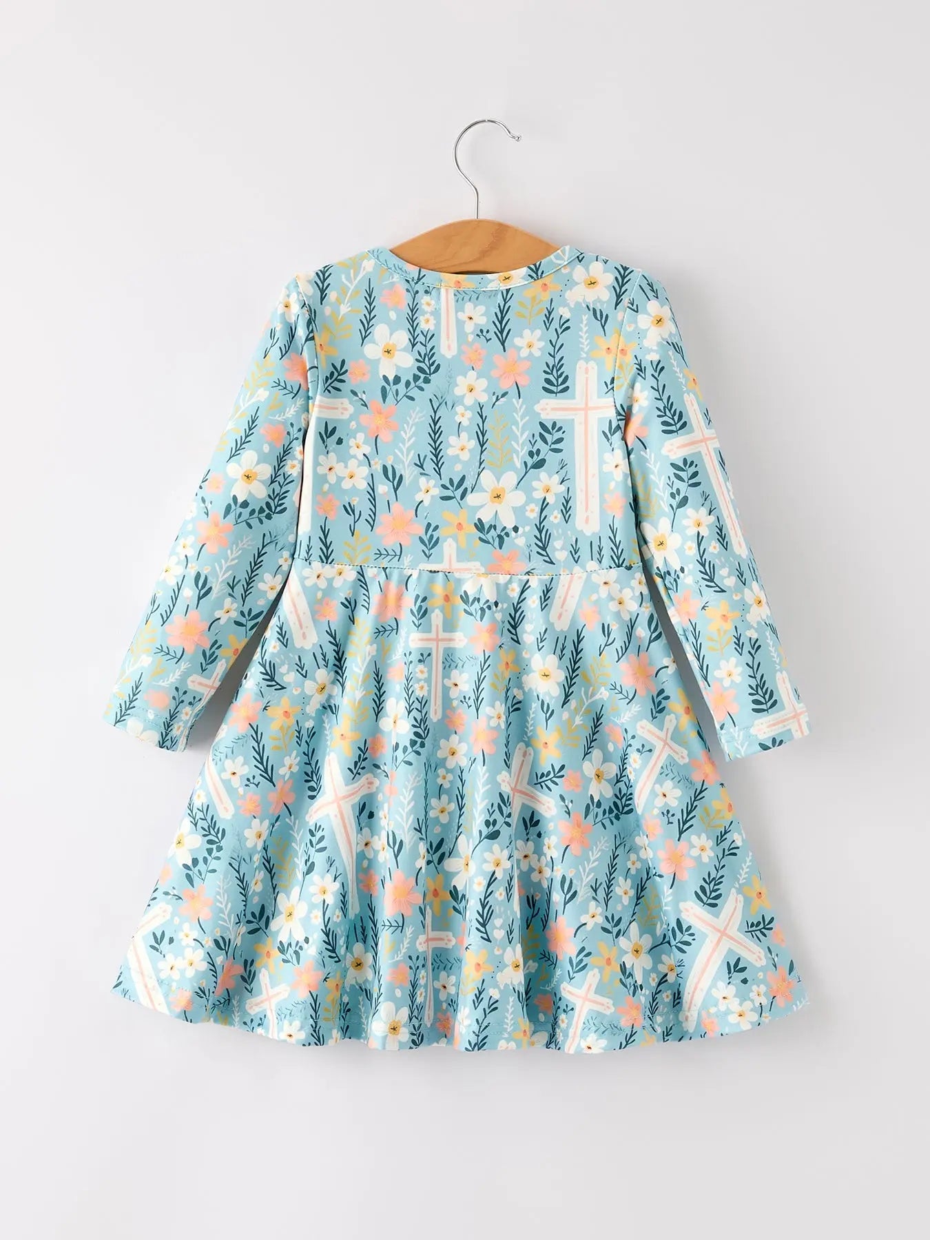 Autumn Christmas Girls Cross Floral Milk Silk Dress Rylee Faith Designs Everetts Place: Online Boutique