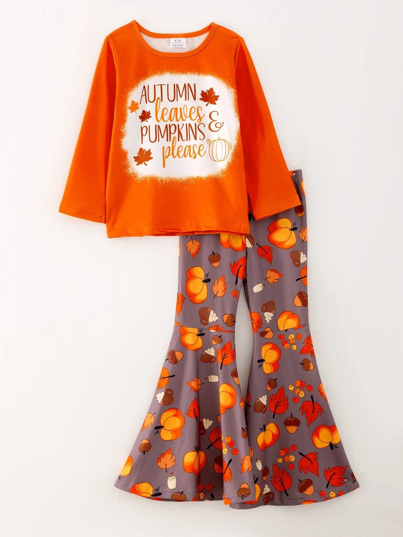 Autumn Leaves Pine Cone Stripe Print Girls Clothing Set Rylee Faith Designs Everetts Place: Online Boutique