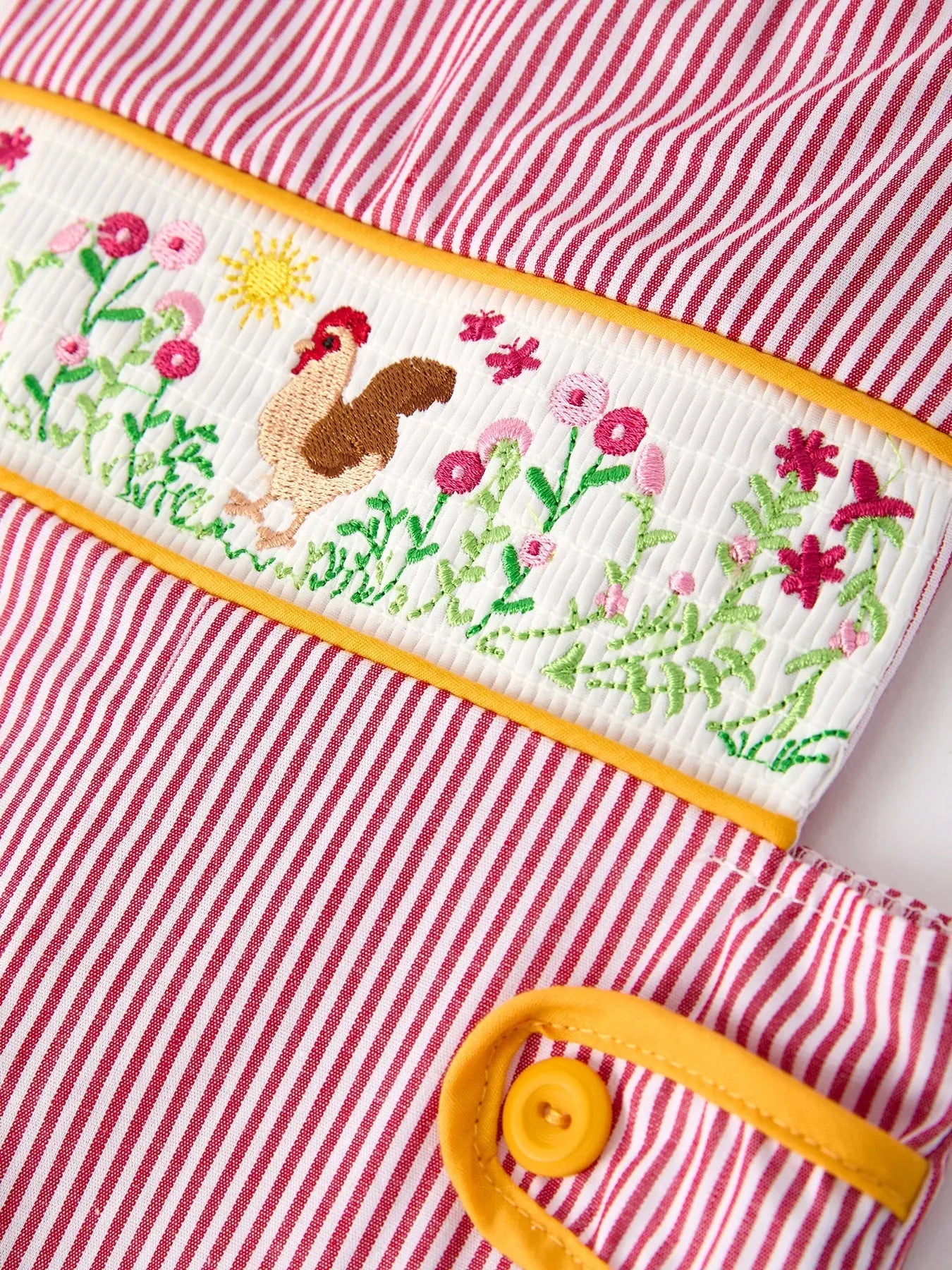 Autumn Rooster Embroidered Boys Smock Romper Toddler Rylee Faith Designs Everetts Place: Online Boutique