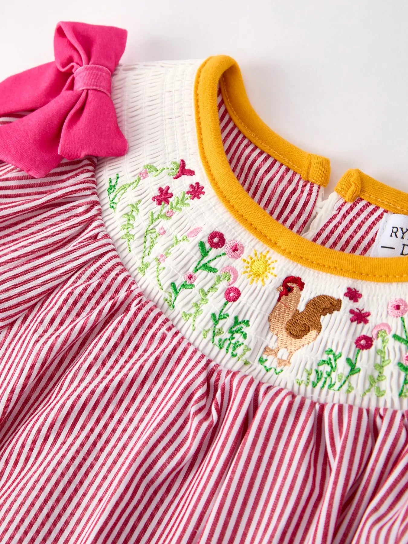 Autumn Rooster Smock Embroidered Girls Fall Dress Cotton Rylee Faith Designs Everetts Place: Online Boutique