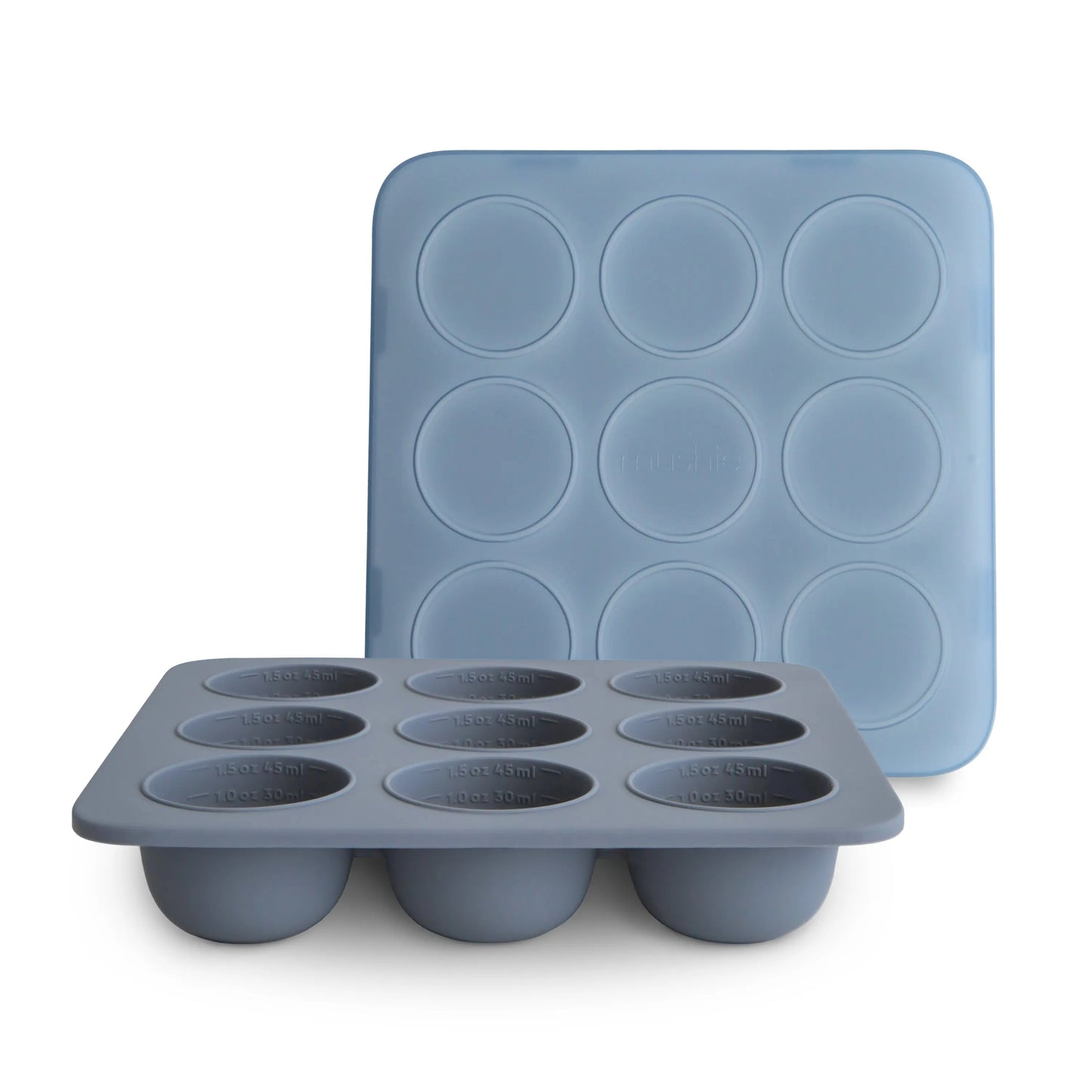 Baby Food Freezer Tray Silicone Storage with Measuring Marks 1.5 Ounce Cups Mushie Everetts Place: Online Boutique 19.99