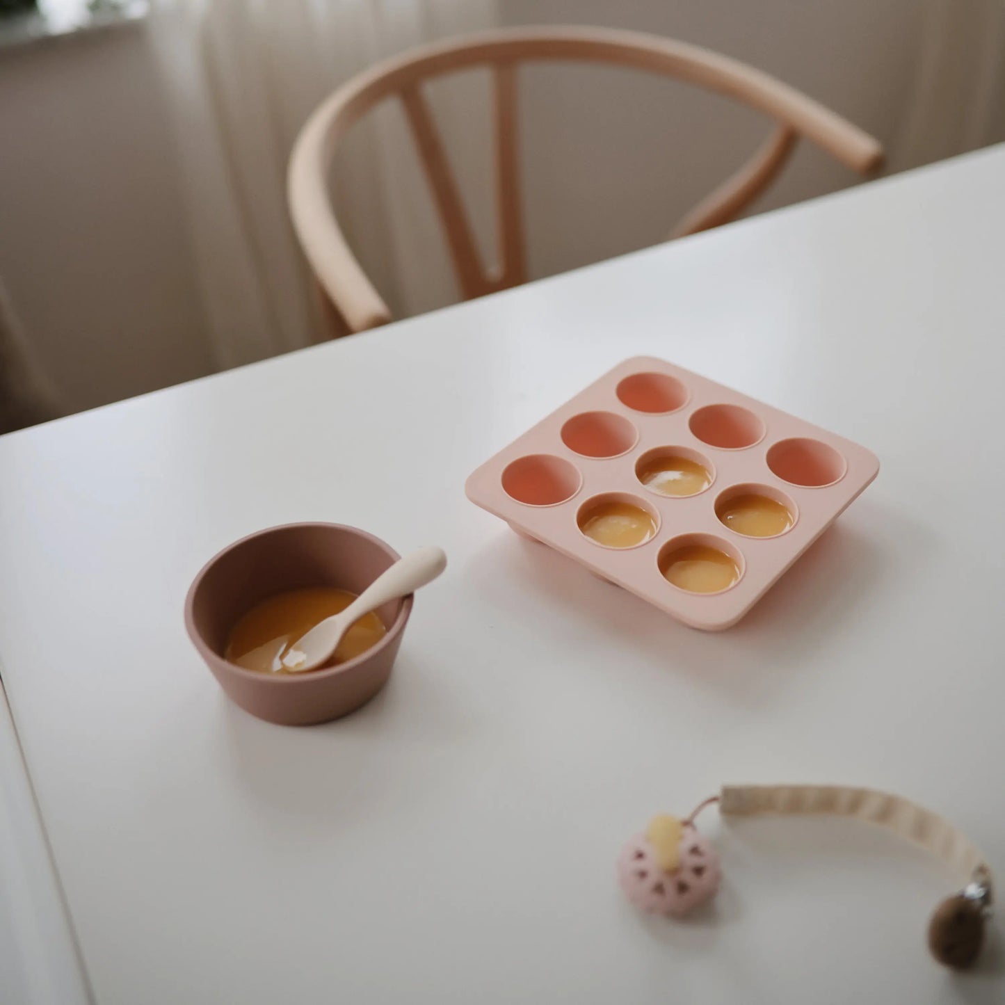 Baby Food Freezer Tray Silicone Storage with Measuring Marks 1.5 Ounce Cups Mushie Everetts Place: Online Boutique