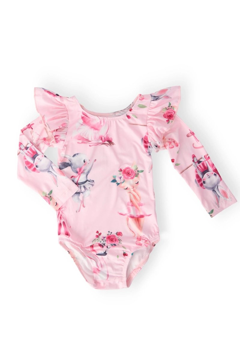 Mila & Rose ® Ballet Beauties Long Sleeve Flutter Sleeve Leotard for Kids - Everetts Place Boutique -