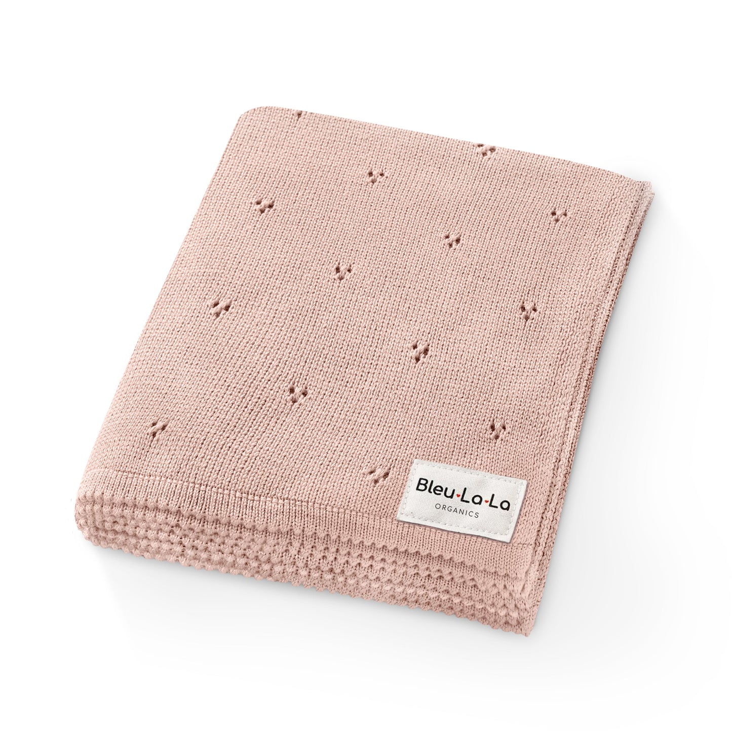 Organic Pointelle Luxury Knit Swaddle Blanket in 100 Percent Organic Cotton Bleu La La
