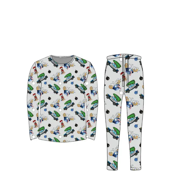 Bamboo Adult Two Piece Pajama Set, Christmas Police Miller & Co. Everetts Place Boutique