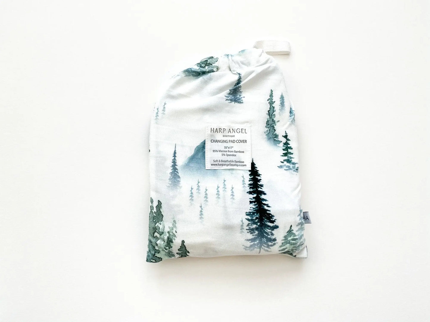 Bamboo Changing Pad Cover - Green Forest Harp Angel Boutique