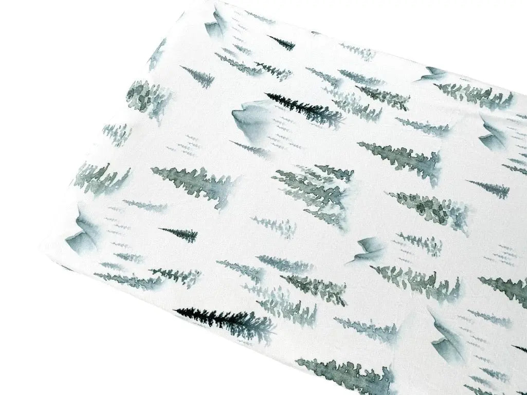 Bamboo Changing Pad Cover - Green Forest Harp Angel Boutique