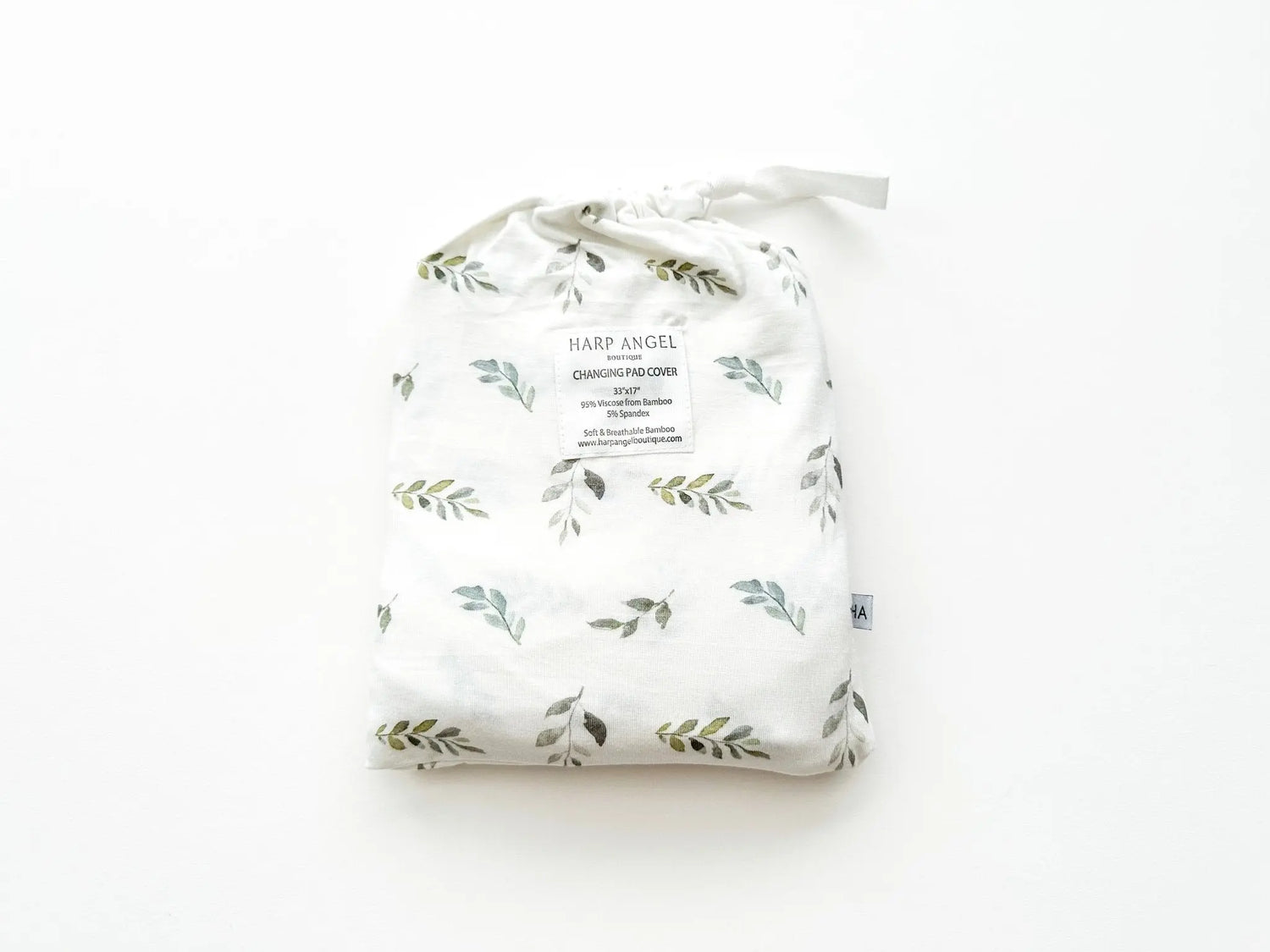 Harp Angel Boutique Eco-Friendly Bamboo Changing Pad Cover with Green Leaves Design for Babies - Baby & Toddler > Diapering > Changing Mat & Tray Covers baby essentials