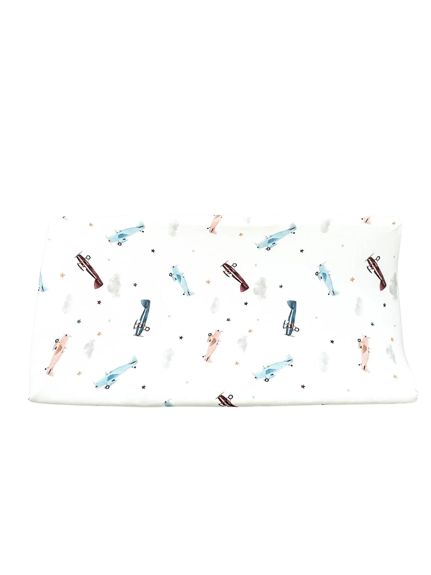 Bamboo Changing Pad Cover - Vintage Airplane Harp Angel Boutique