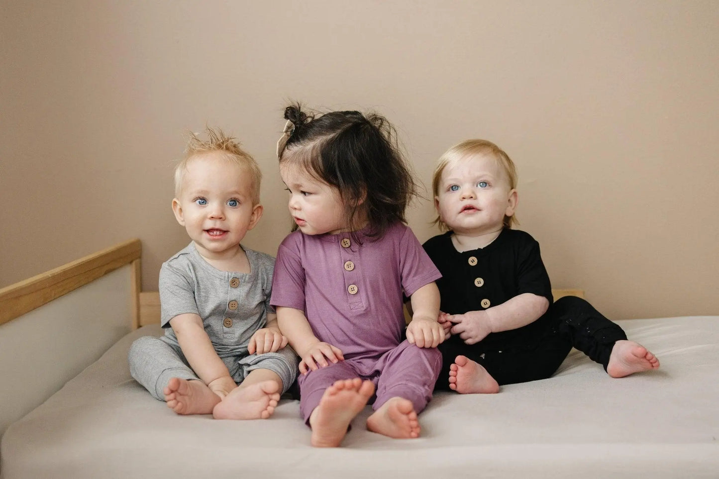Little Joy Co. Bamboo Henley Romper For Babies Short Sleeve Snaps - Apparel & Accessories > Clothing > Baby & Toddler Clothing > Baby One-Pieces clothes