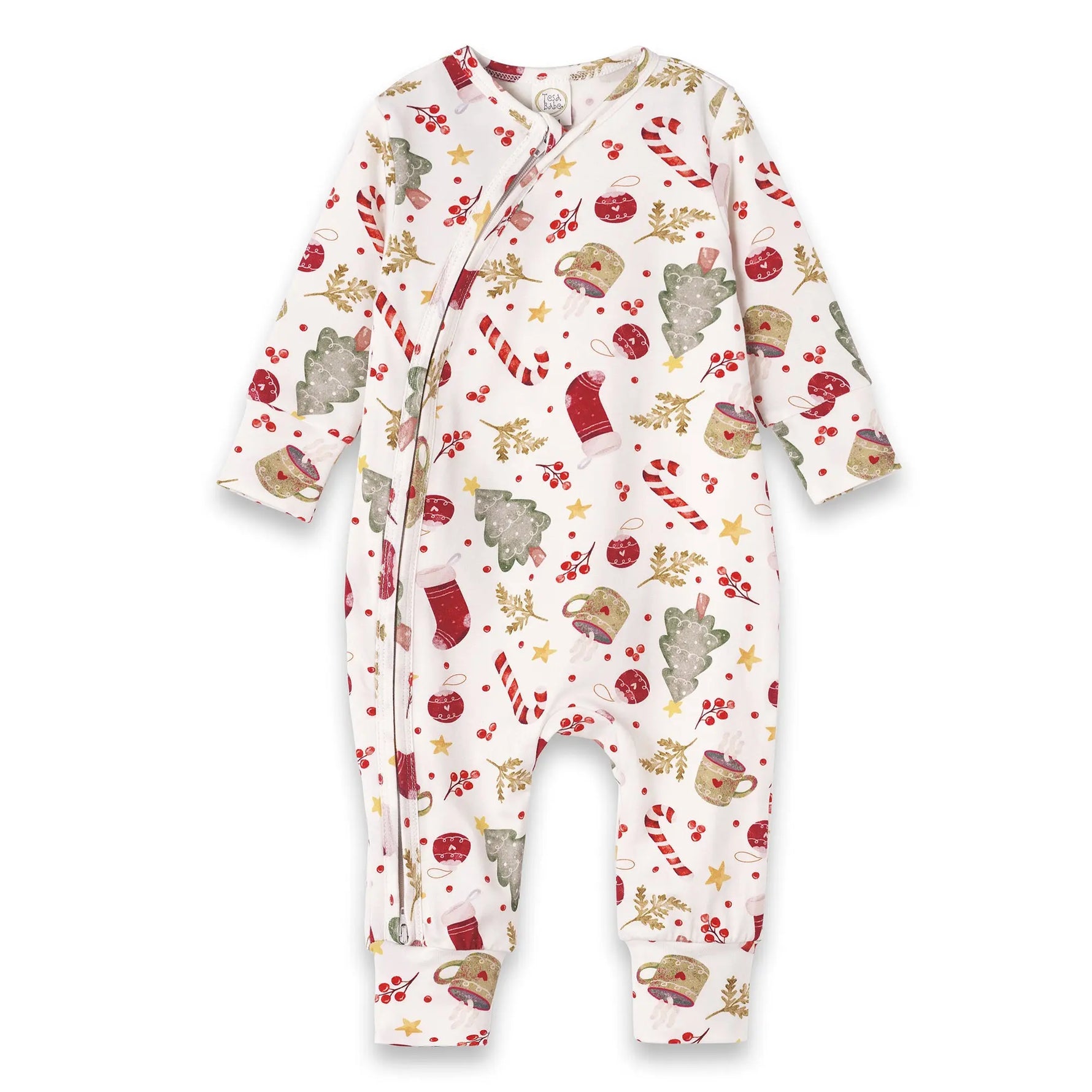 Tesa Babe Bamboo Holiday Baby Zip Romper Noel Christmas One Piece - Apparel & Accessories > Clothing > Baby & Toddler Clothing > Baby One-Pieces Baby Unisex Clothes