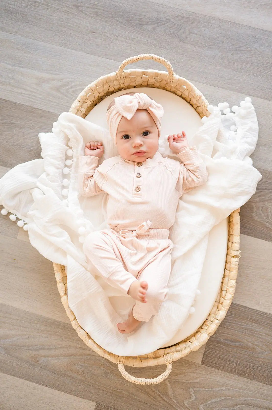 Bamboo Jogger Pants - Blush Ribbed Harp Angel Boutique