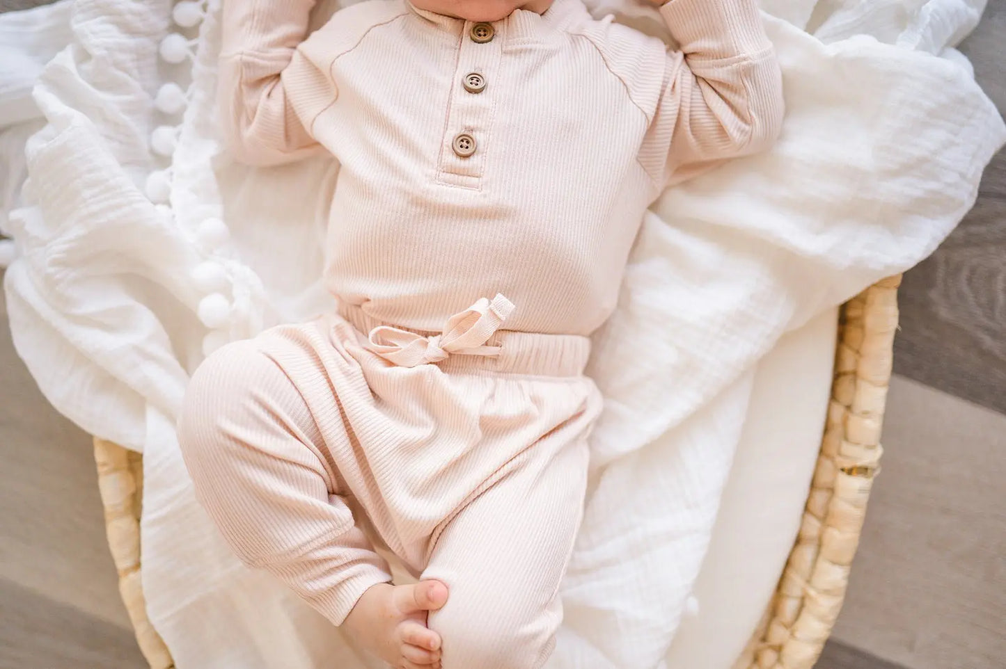 Bamboo Jogger Pants - Blush Ribbed Harp Angel Boutique