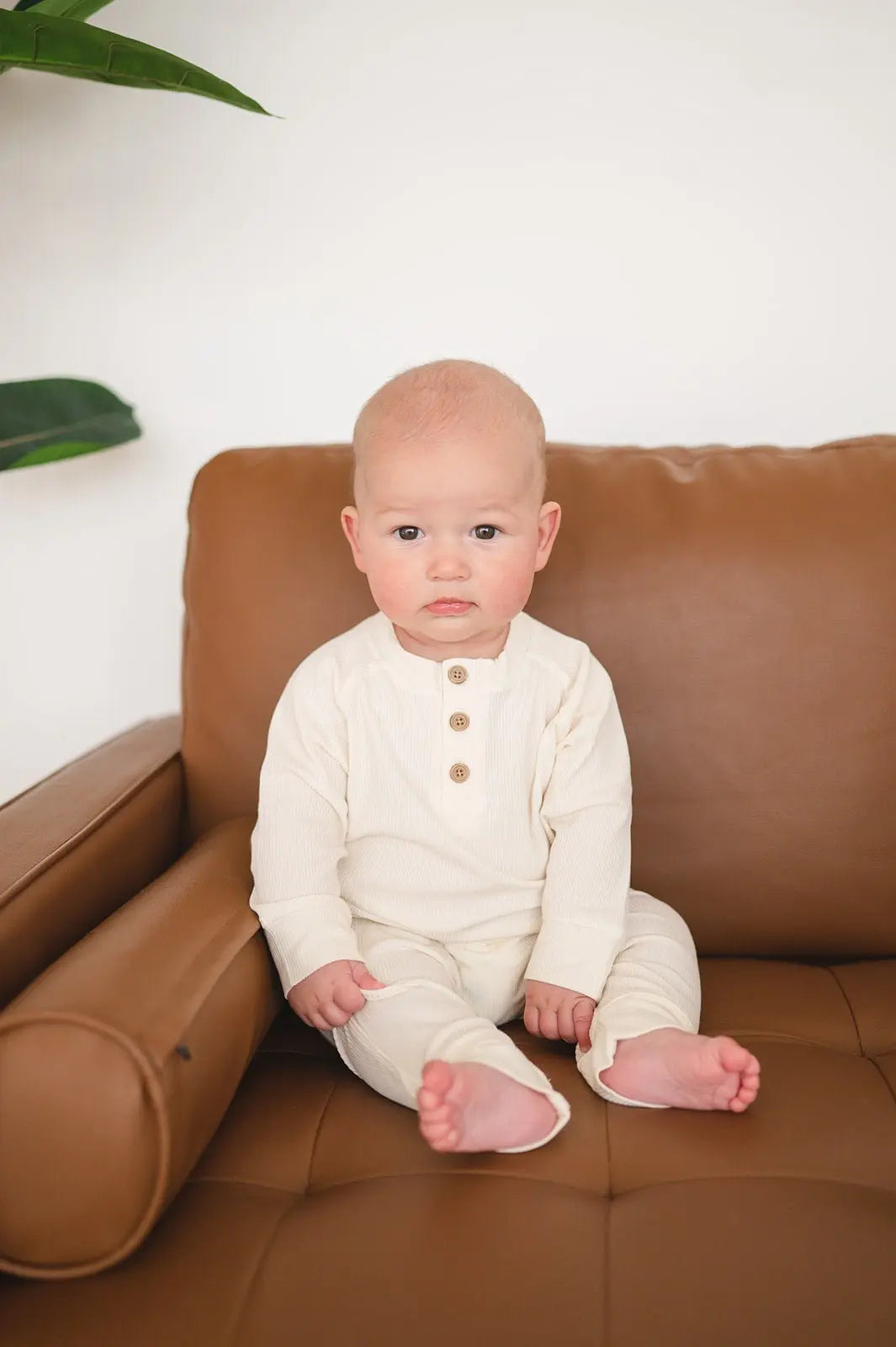 Bamboo Jogger Pants - Cream Ribbed Harp Angel Boutique
