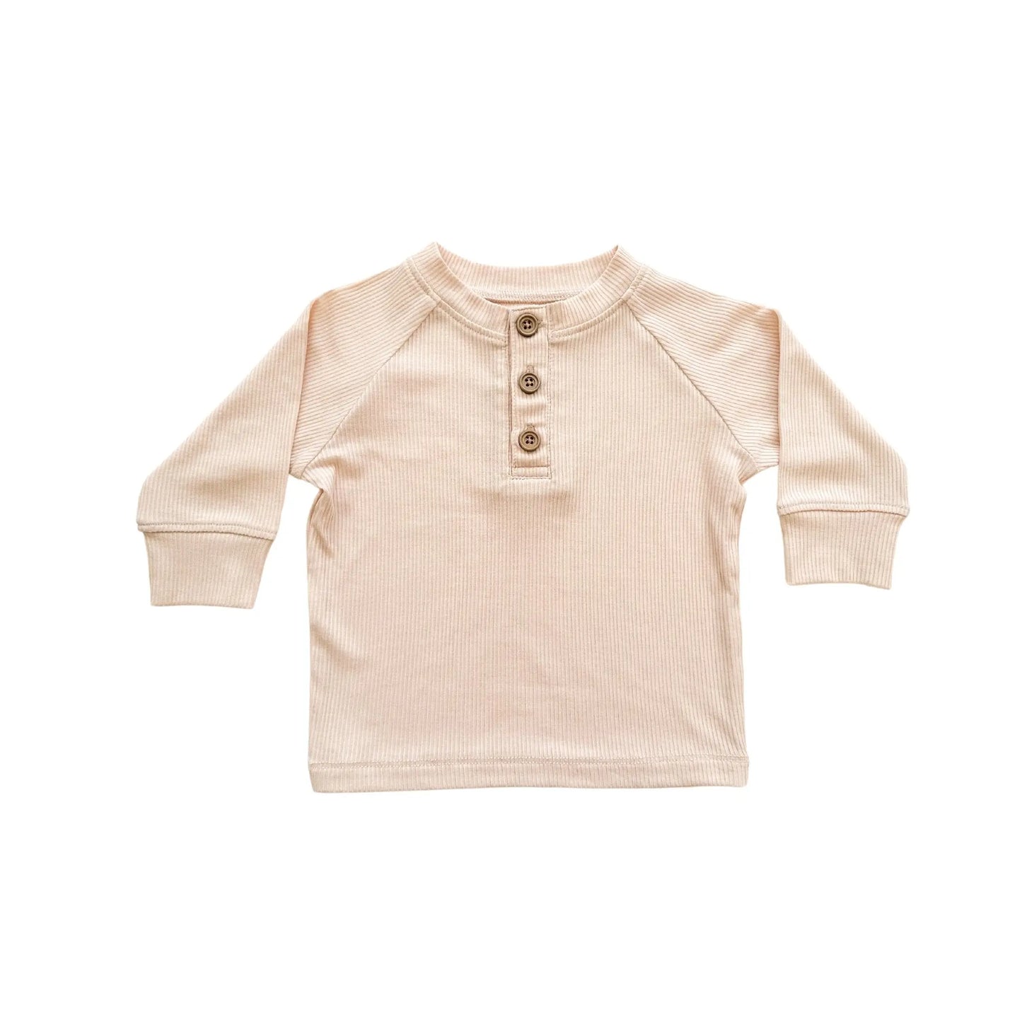 Bamboo Long Sleeve Shirt - Blush Ribbed Harp Angel Boutique