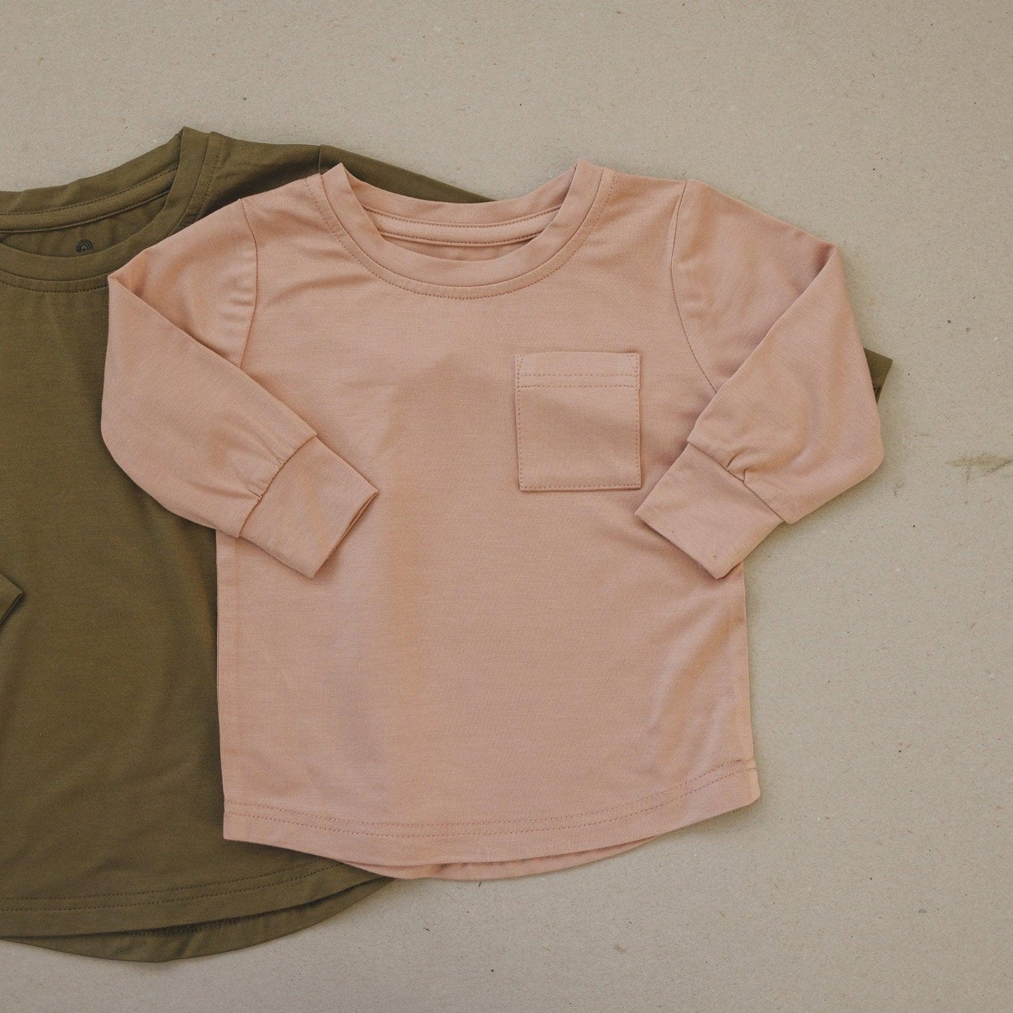 Little Joy Co. Bamboo Pocket Tee Long Sleeve Baby And Toddler Six Colors -