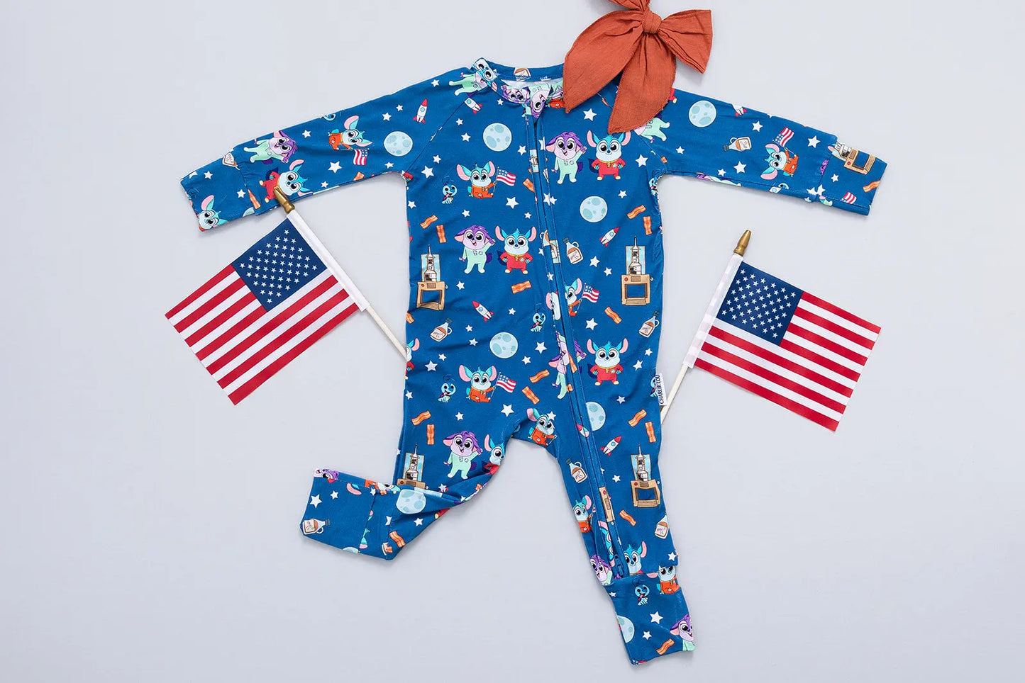 Bamboo Rompee Chip Chilla Baby Romper Convertible Cuffs Charlie Lou Baby Everetts Place: Online Boutique