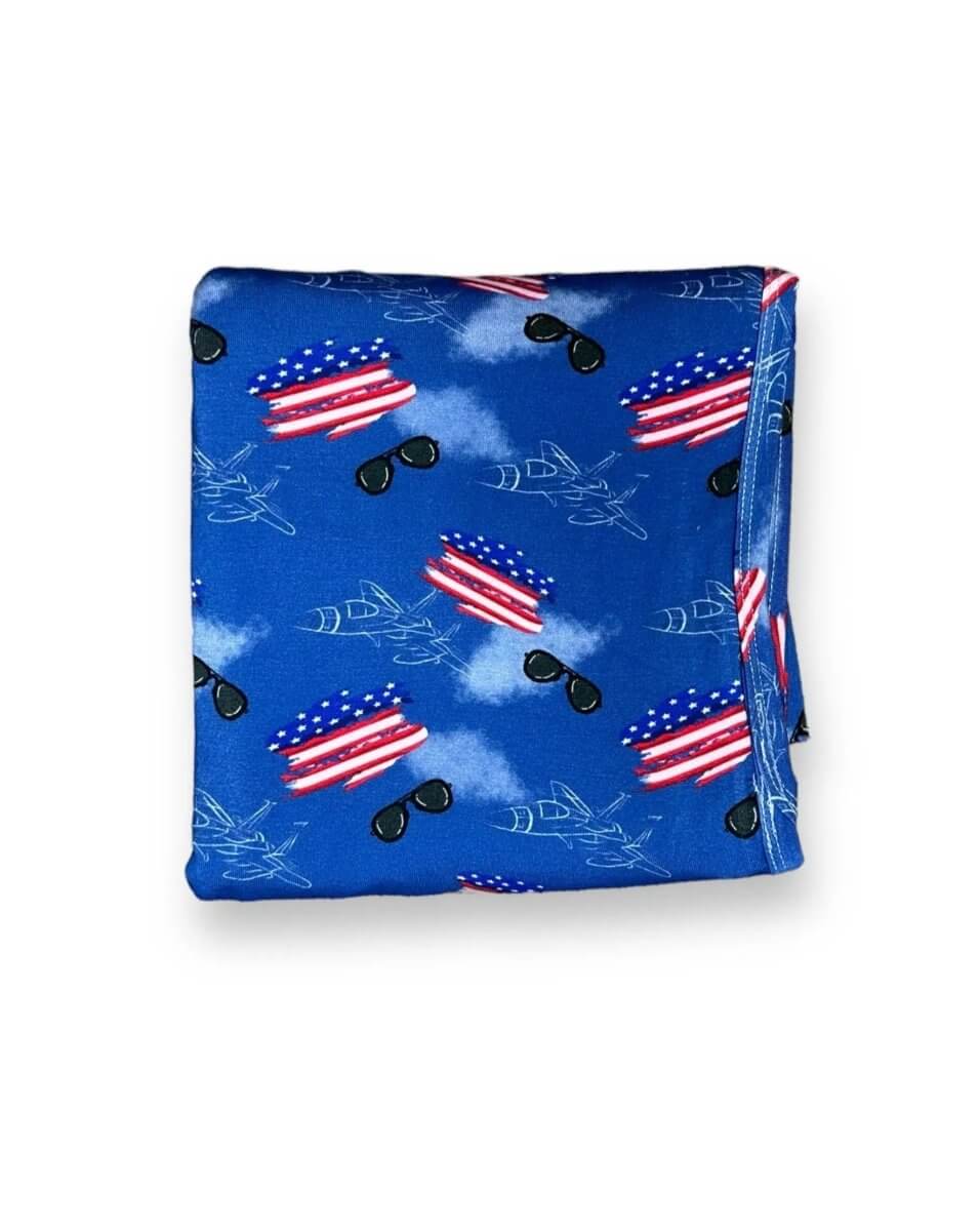 Miller & Co. Bamboo Spandex Swaddle, Air Force - Everetts Place Boutique -