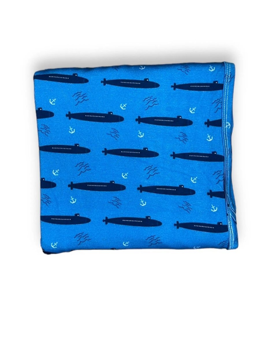 Miller & Co. Bamboo Spandex Swaddle, Navy Submarine - Everetts Place Boutique -