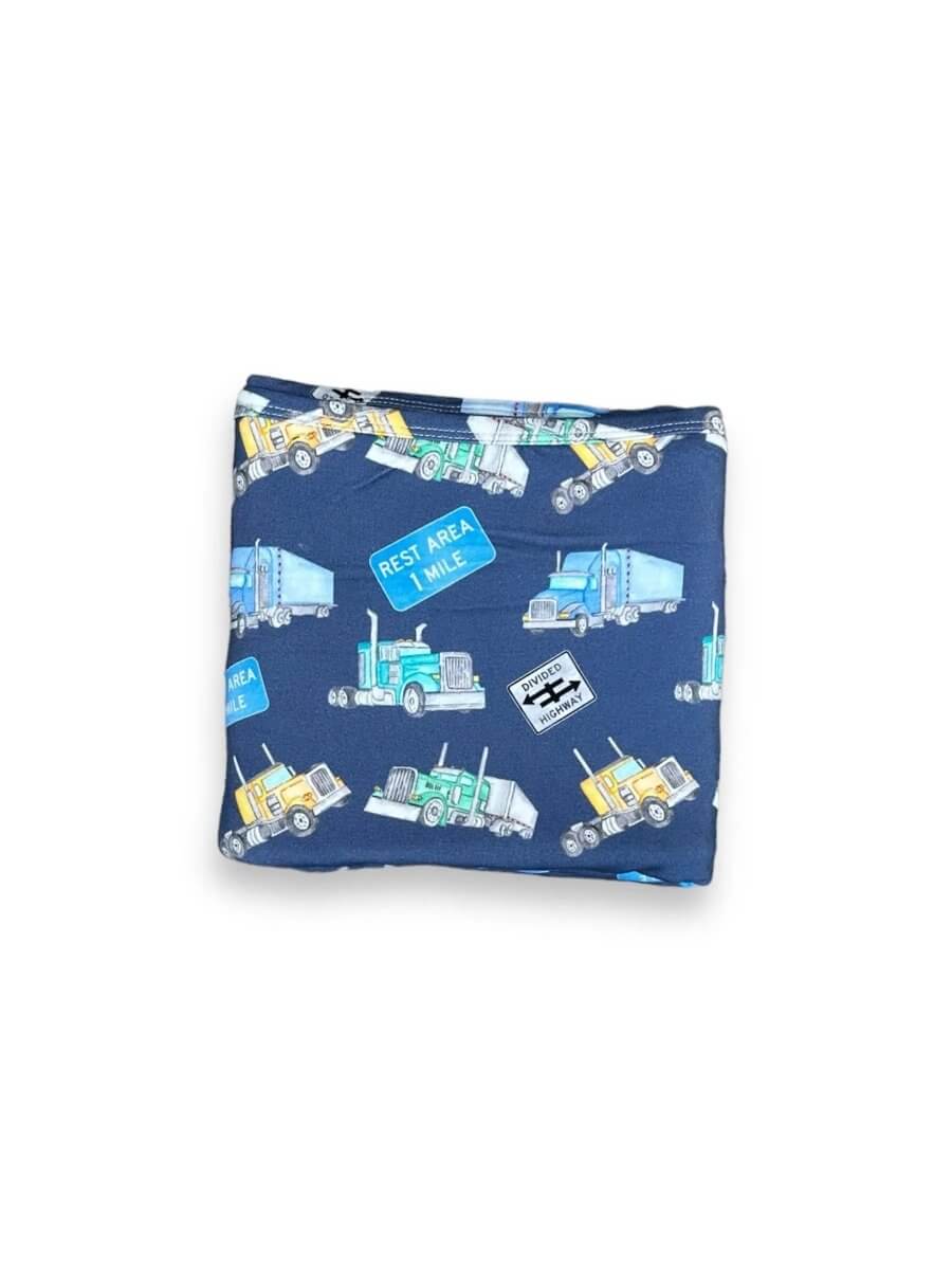 Miller & Co. Bamboo Spandex Swaddle, Semi Trucks - Everetts Place Boutique -