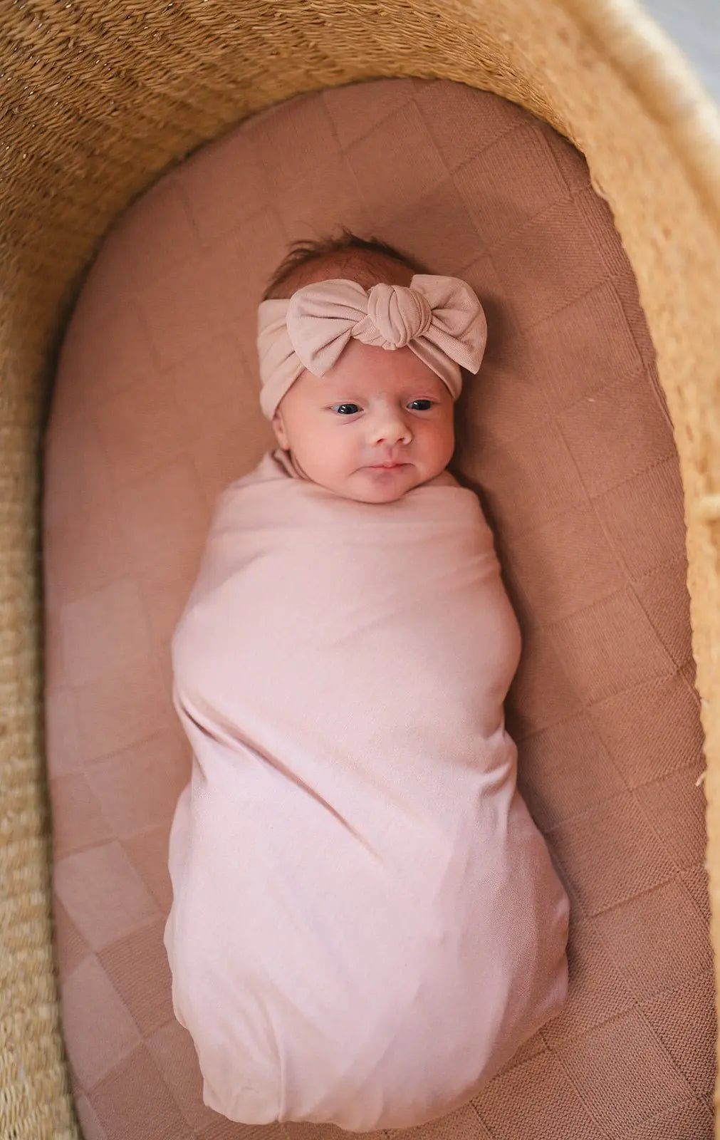 Harp Angel Boutique Dusty Pink Bamboo Stretch Swaddle Blanket for Cozy Newborn Comfort - Baby & Toddler > Swaddling & Receiving Blankets Swaddle