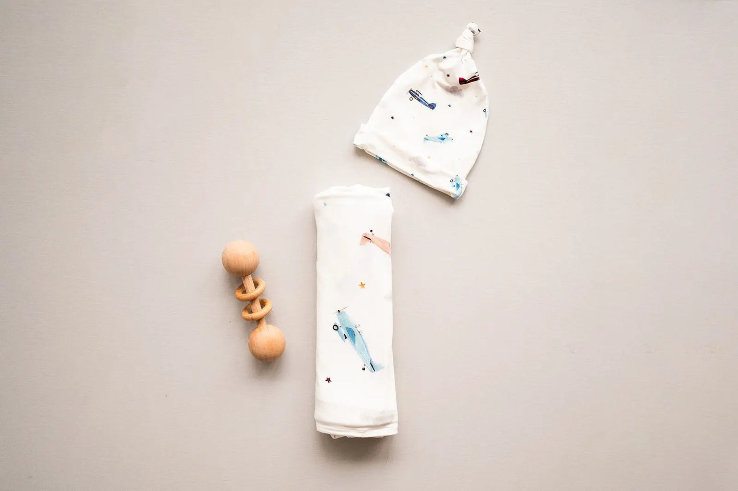 Bamboo Stretch Swaddle - Vintage Airplane Harp Angel Boutique