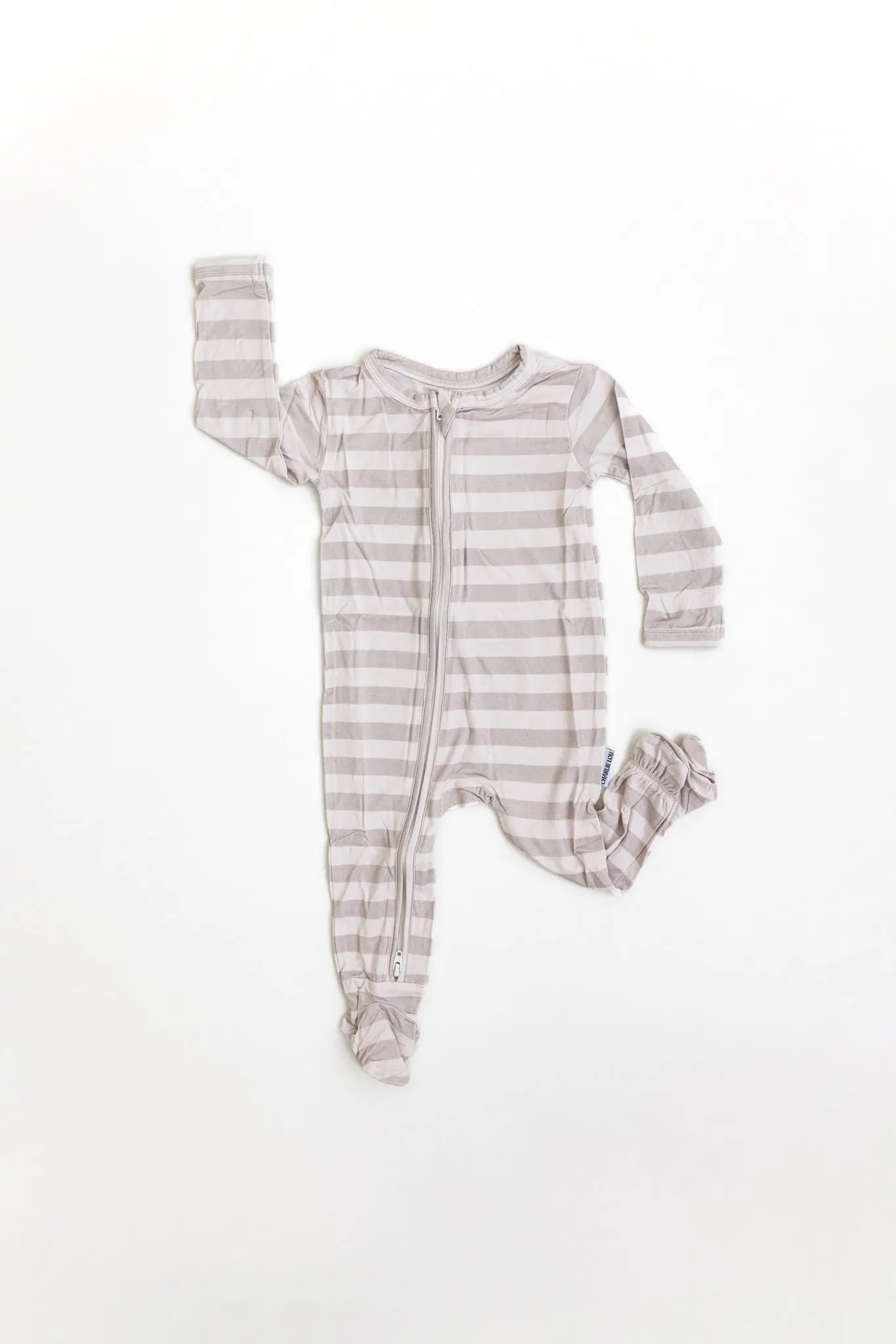 Bamboo Striped Footie Romper With Double Zipper For Babies Charlie Lou Baby Everetts Place: Online Boutique