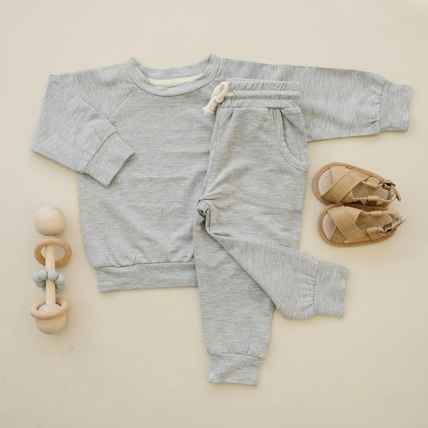 Little Joy Co. Lux Bamboo Terry Crewneck Sweatshirt With Stretch Comfort - Apparel & Accessories > Clothing > Baby & Toddler Clothing > Baby & Toddler Tops > Sweatshirts