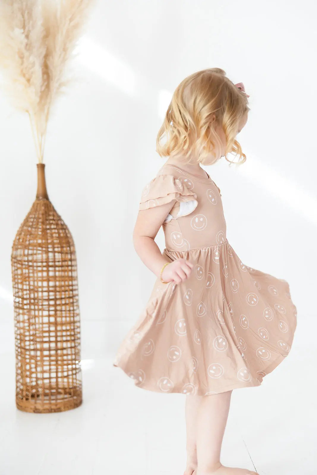 Bamboo Twirl Dress For Girls With Bodysuit Underlay Charlie Lou Baby Everetts Place: Online Boutique
