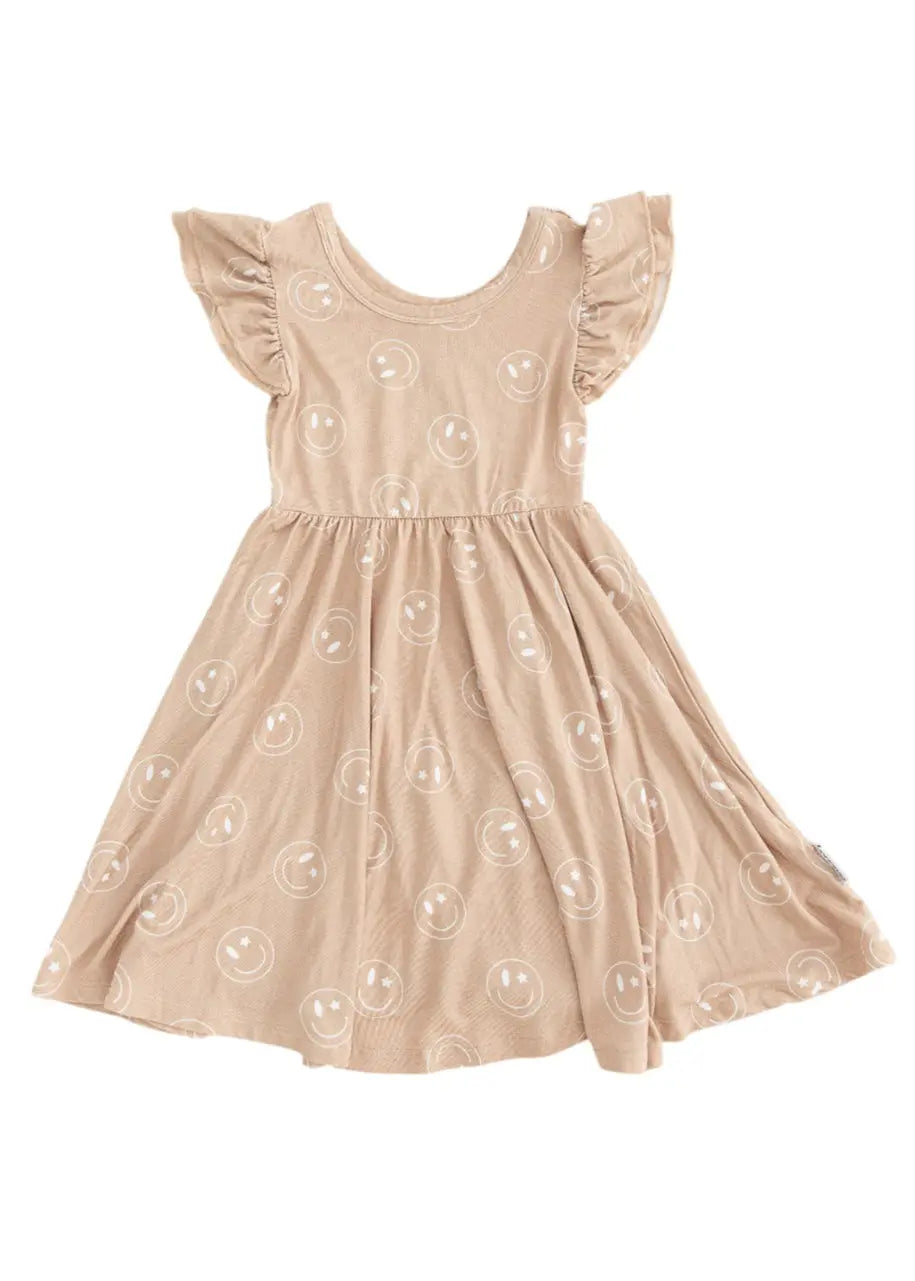 Bamboo Twirl Dress For Girls With Bodysuit Underlay Charlie Lou Baby Everetts Place: Online Boutique 32.00