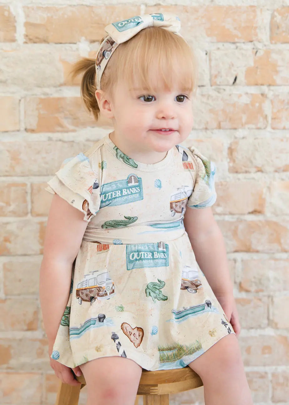 Bamboo Twirl Dress for Girls Outer Banks Collection Charlie Lou Baby Everetts Place: Online Boutique