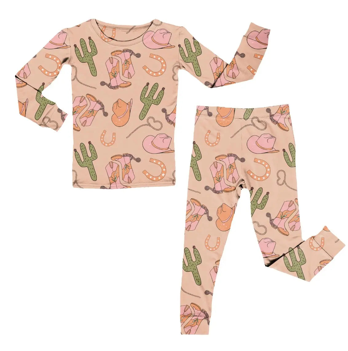 Bamboo Two Piece Pajama Set, Cowgirl Cactus Miller & Co. Everetts Place Boutique