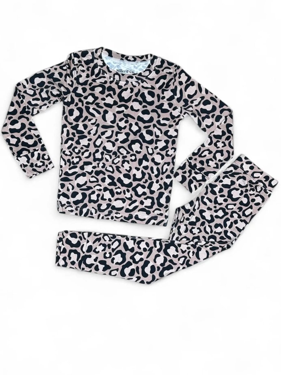 Miller & Co. Bamboo Two Piece Pajama Set, Leopard - Everetts Place Boutique -