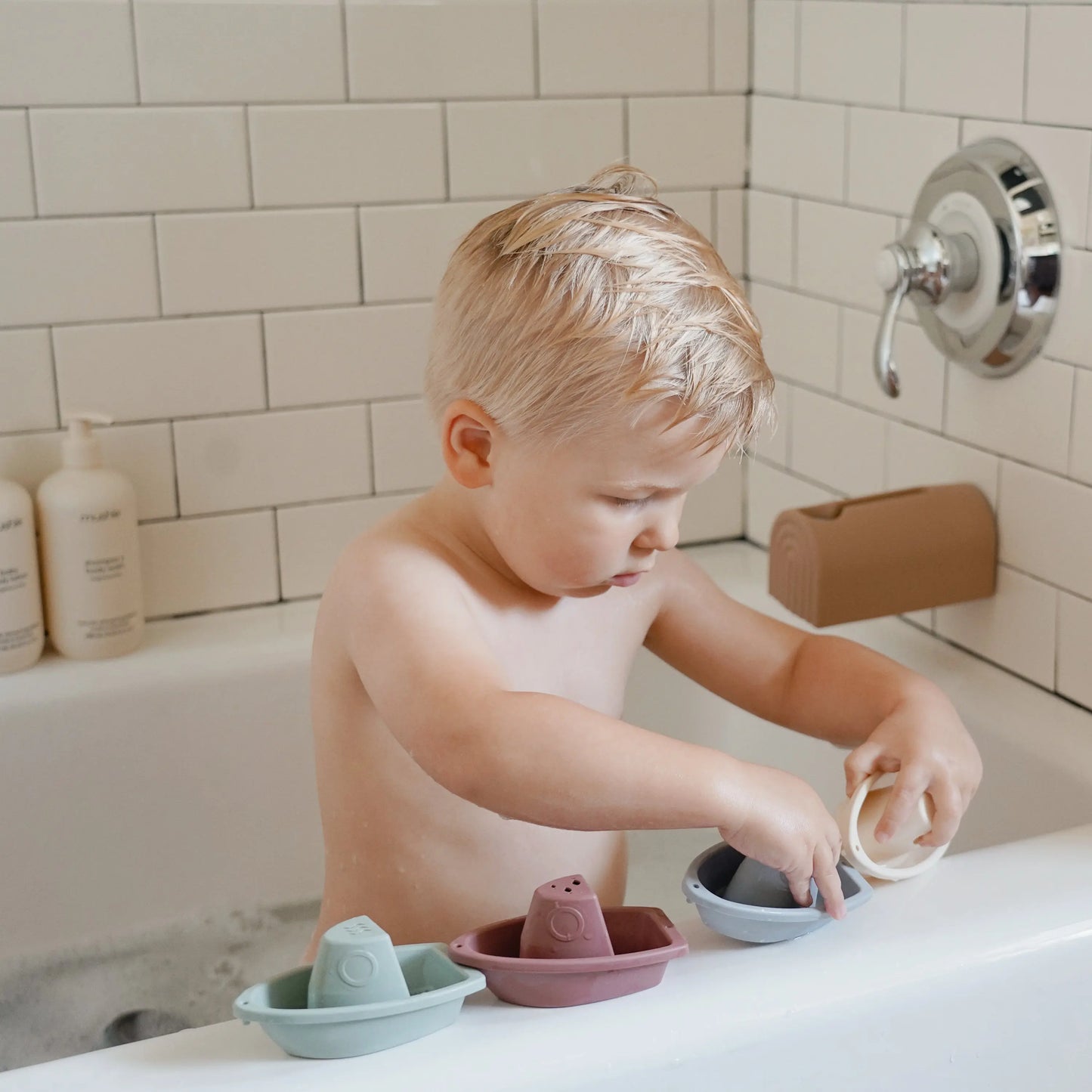 Bath Spout Cover with Playful Rainbow Arches for Child Safety and Fun Mushie Everetts Place: Online Boutique
