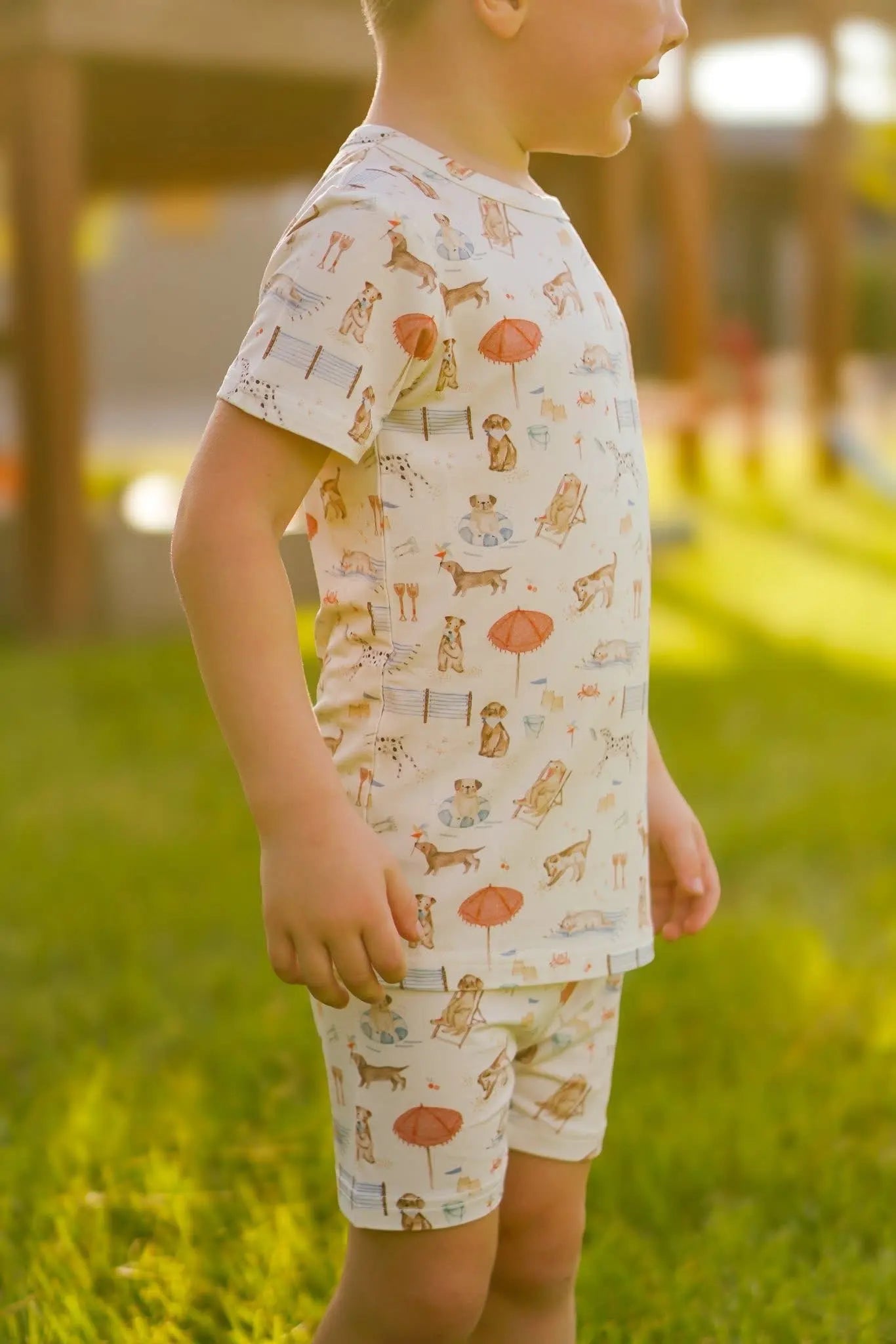 Beach Pawty 2pc Bamboo Pajamas Little Joy Co. Everetts Place: Online Boutique