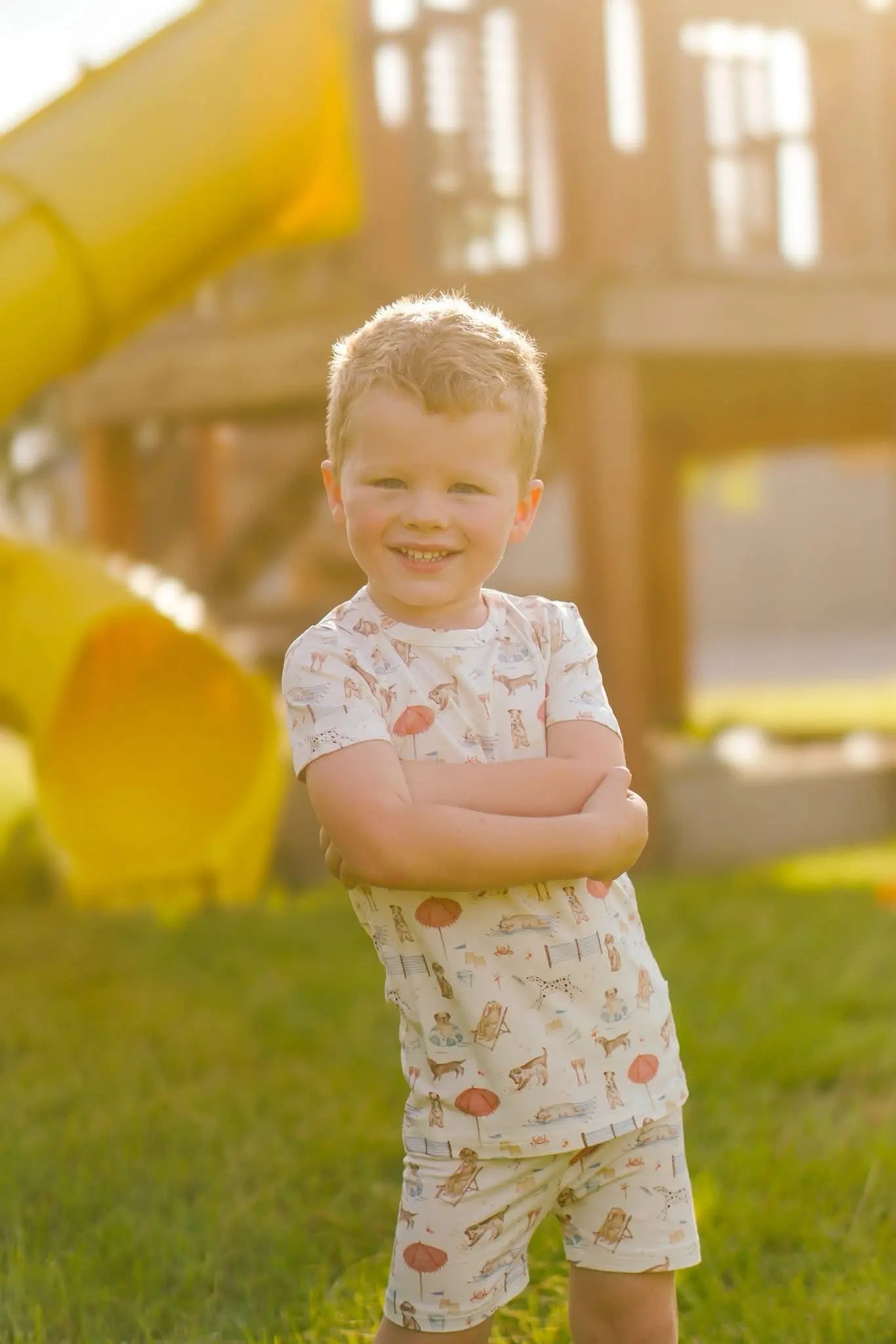 Beach Pawty 2pc Bamboo Pajamas Little Joy Co. Everetts Place: Online Boutique