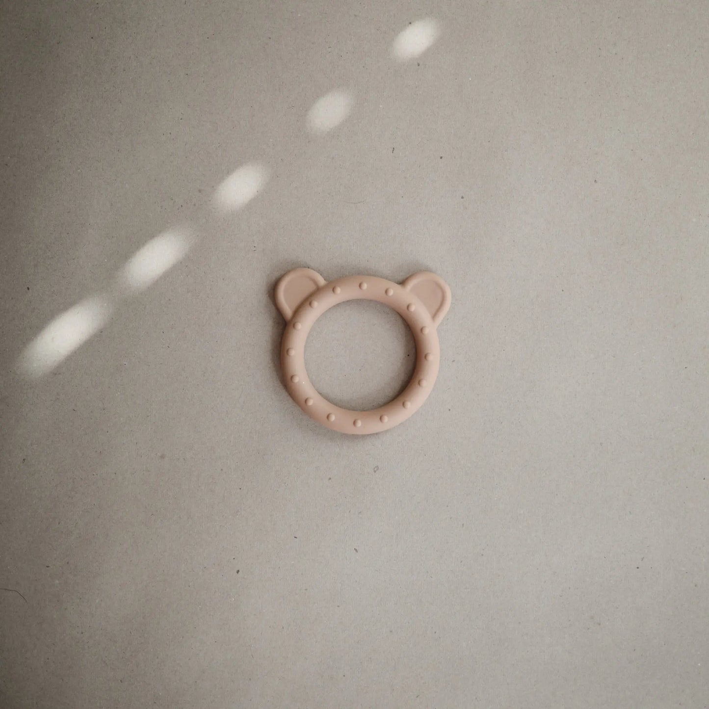 Bear Teether for Babies 100 Percent Non-Toxic Food-Grade Silicone Easy Grasp Design Stylish Colors Mushie Everetts Place: Online Boutique