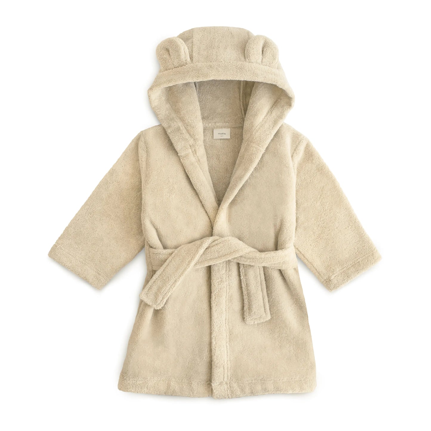 Organic Cotton Bear Robe for Kids with Cute Hood and Ears Mushie