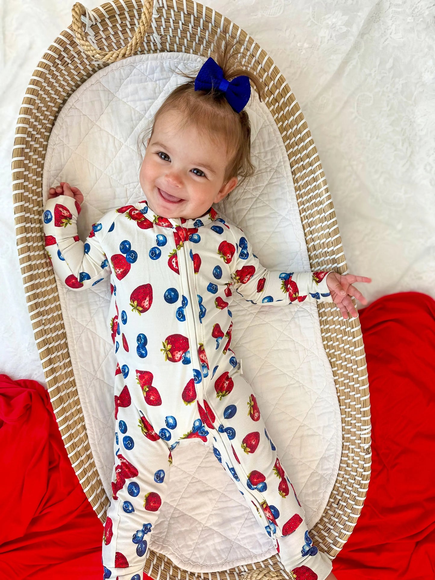 Little Joy Co. Berry Sweet Bamboo Zippy Romper For Babies Soft Comfort - Apparel & Accessories > Clothing > Baby & Toddler Clothing > Baby One-Pieces