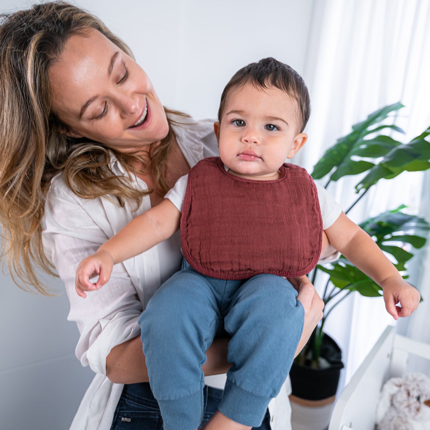 Wine Colored Muslin Bibs For Baby Drool Bamboo Rayon Comfy Cubs Everetts Place: Online Boutique