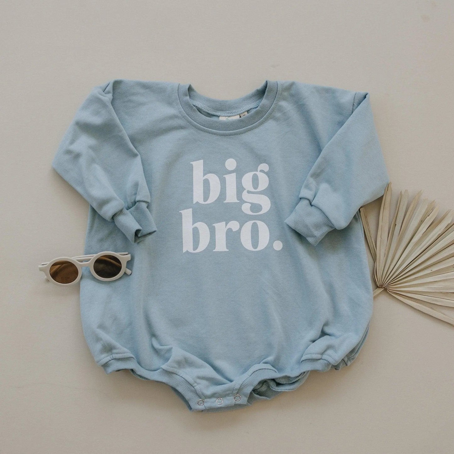Big Bro Sweatshirt Romper Oversized Snaps at Crotch Little Joy Co. Everetts Place: Online Boutique