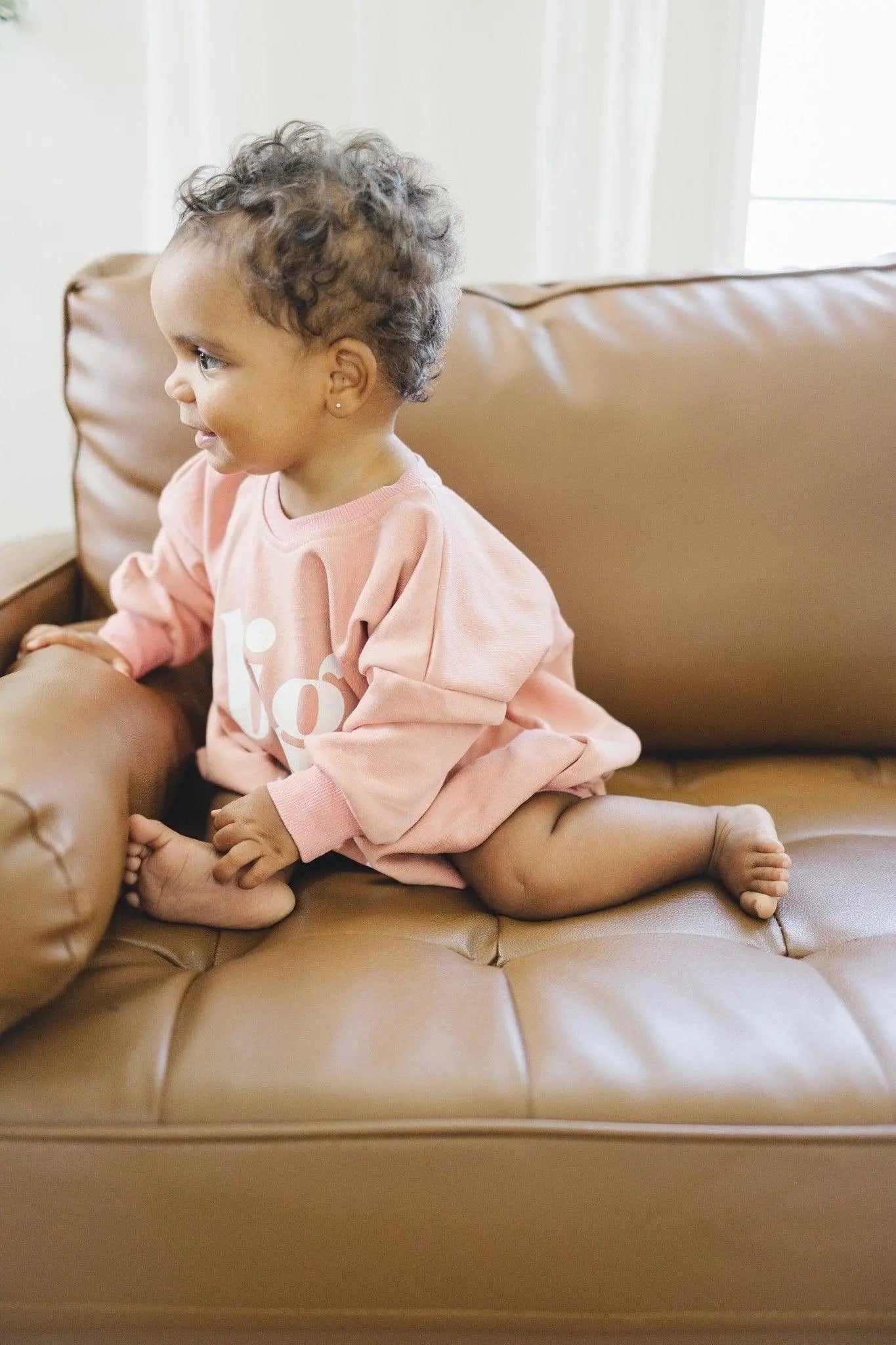 Little Joy Co. Big Sis Sweatshirt Romper Oversized With Snaps Crewneck - Apparel & Accessories > Clothing > Baby & Toddler Clothing > Baby & Toddler Outfits