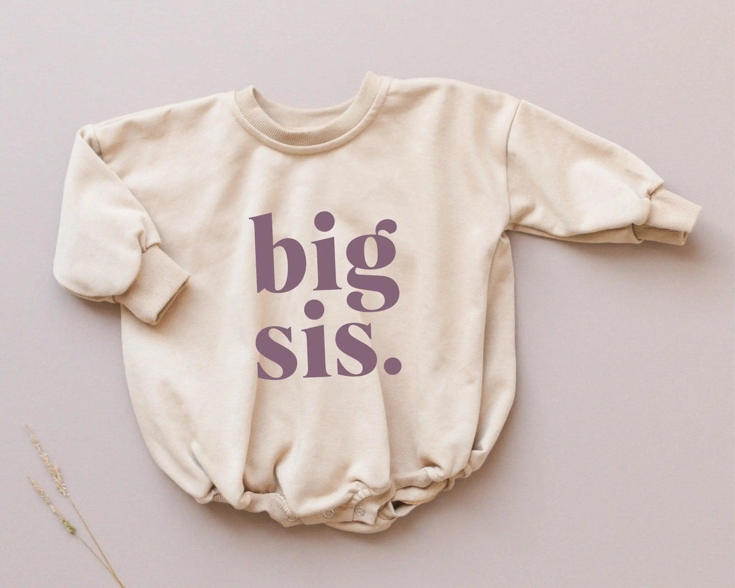 Little Joy Co. Big Sis Sweatshirt Romper Oversized With Snaps Crewneck - Apparel & Accessories > Clothing > Baby & Toddler Clothing > Baby & Toddler Outfits