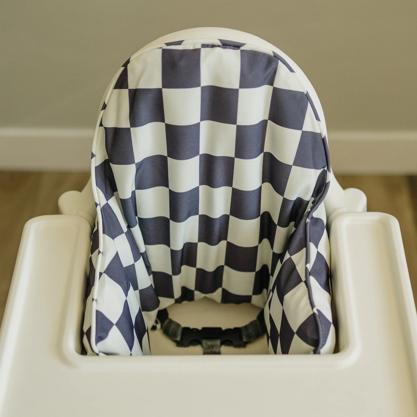 Little Joy Co. Black Checker Cushion Cover For IKEA Antilop Highchair - Furniture > Baby & Toddler Furniture > High Chair & Booster Seat Accessories