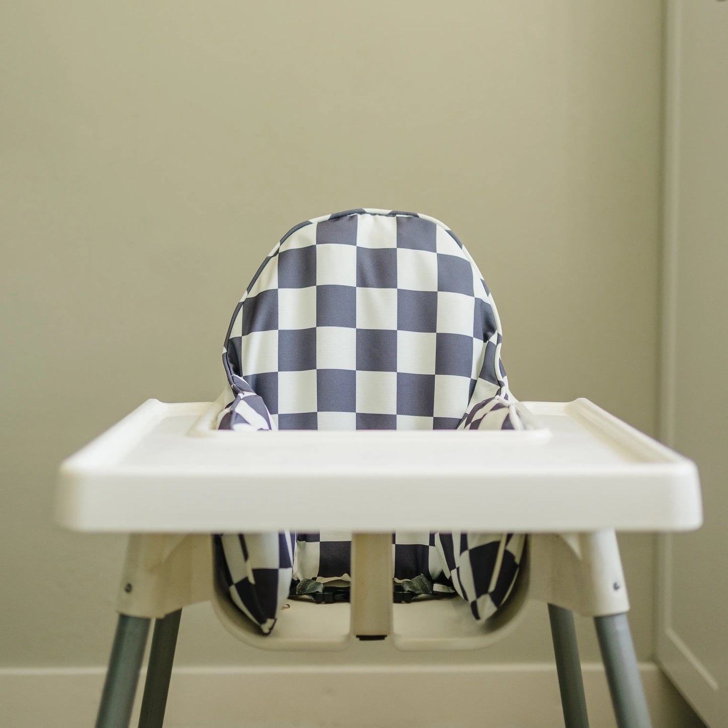 Little Joy Co. Black Checker Cushion Cover For IKEA Antilop Highchair - Furniture > Baby & Toddler Furniture > High Chair & Booster Seat Accessories