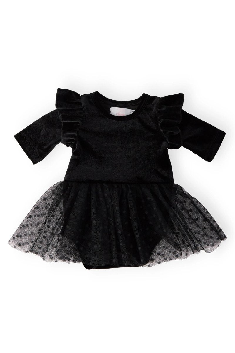 Mila & Rose ® Black Velvet Tutu Bodysuit For Baby Girl Snap Closure - Everetts Place Boutique -