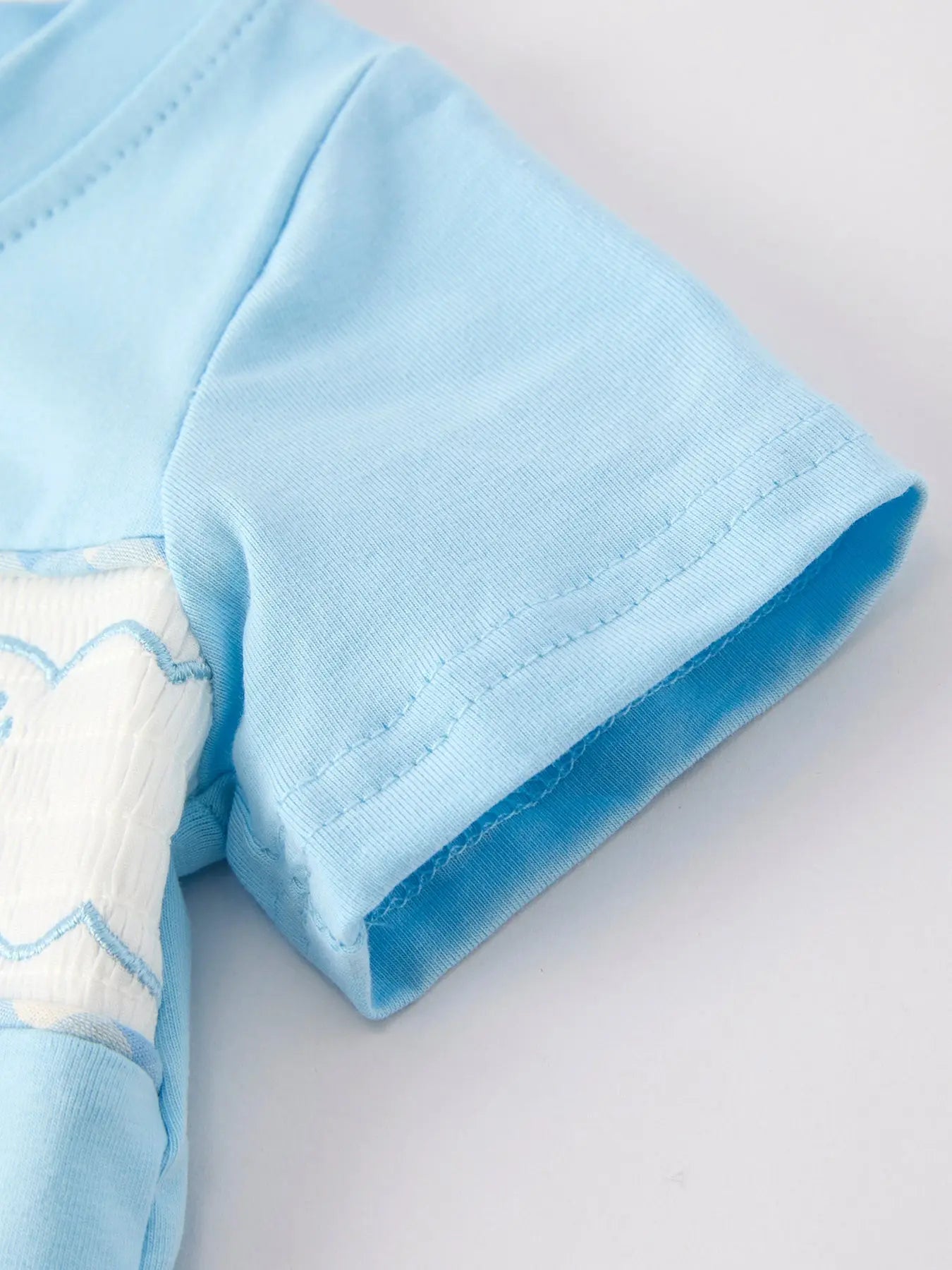 Blue Smocked Church Christ Bishop Christening Baby Boys Romper Rylee Faith Designs Everetts Place: Online Boutique