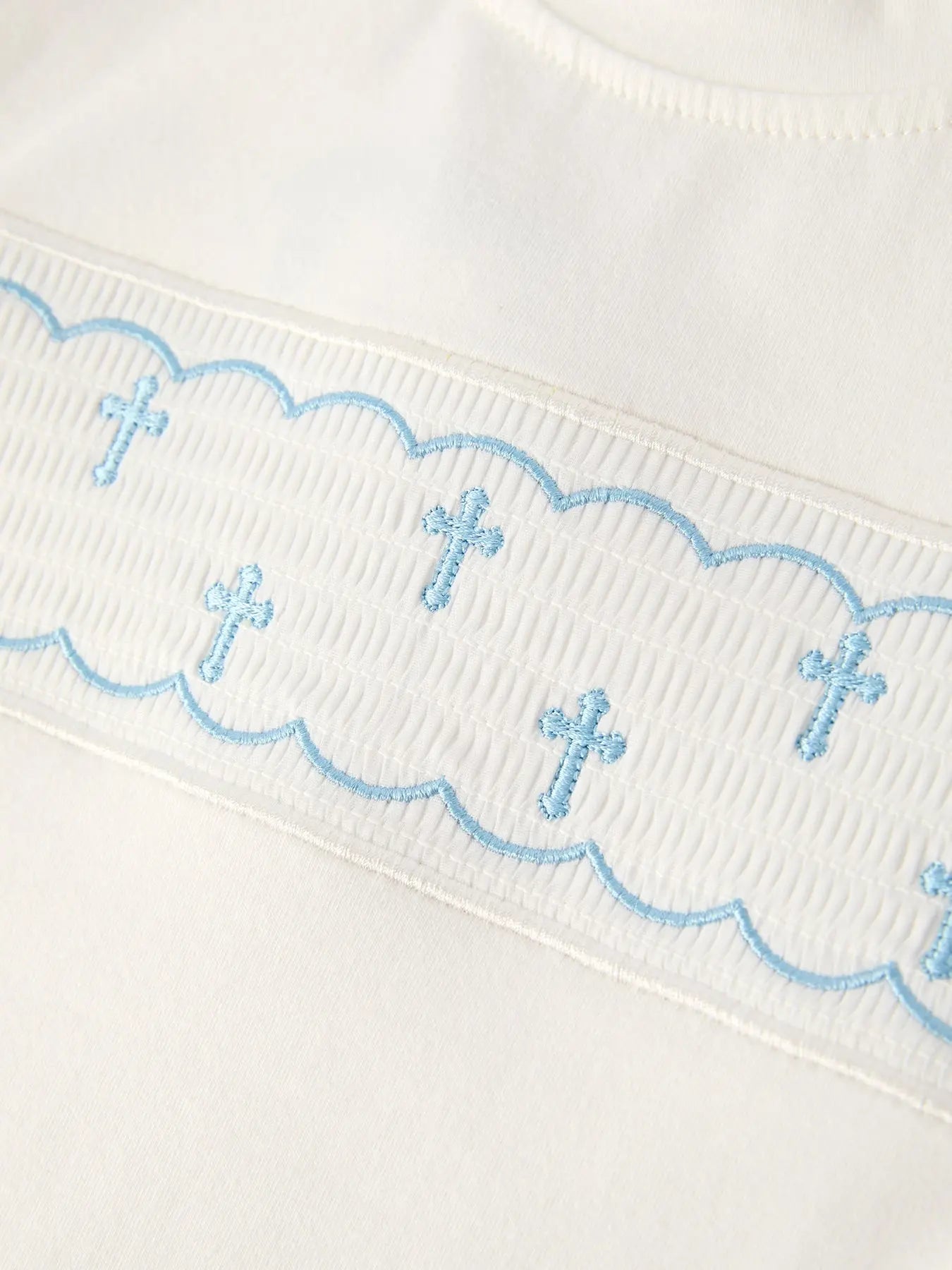 Blue Smocked Church Christ Bishop Christening Toddler Boys Set Rylee Faith Designs Everetts Place: Online Boutique