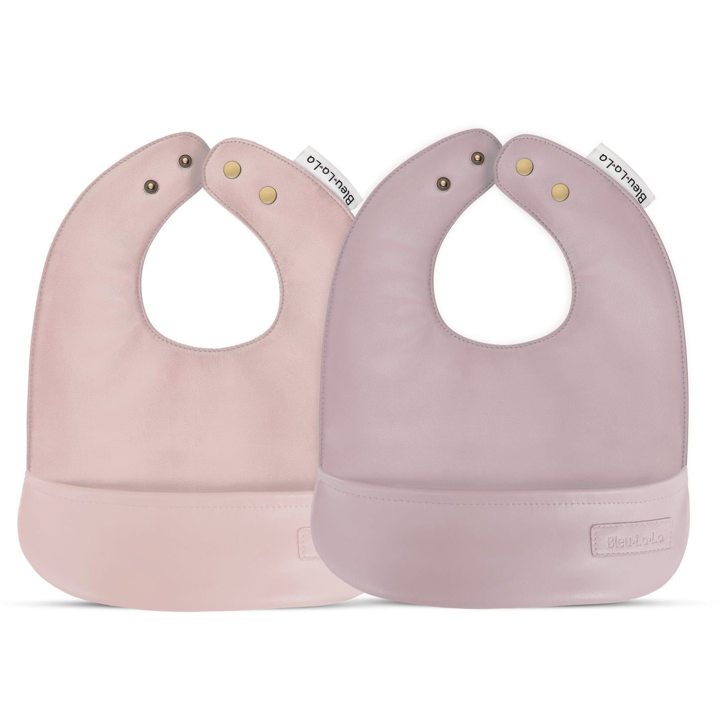 Classic Set of Soft Vegan Leather Easy Clean Bibs for Babies 0 to 12 Months Bleu La La