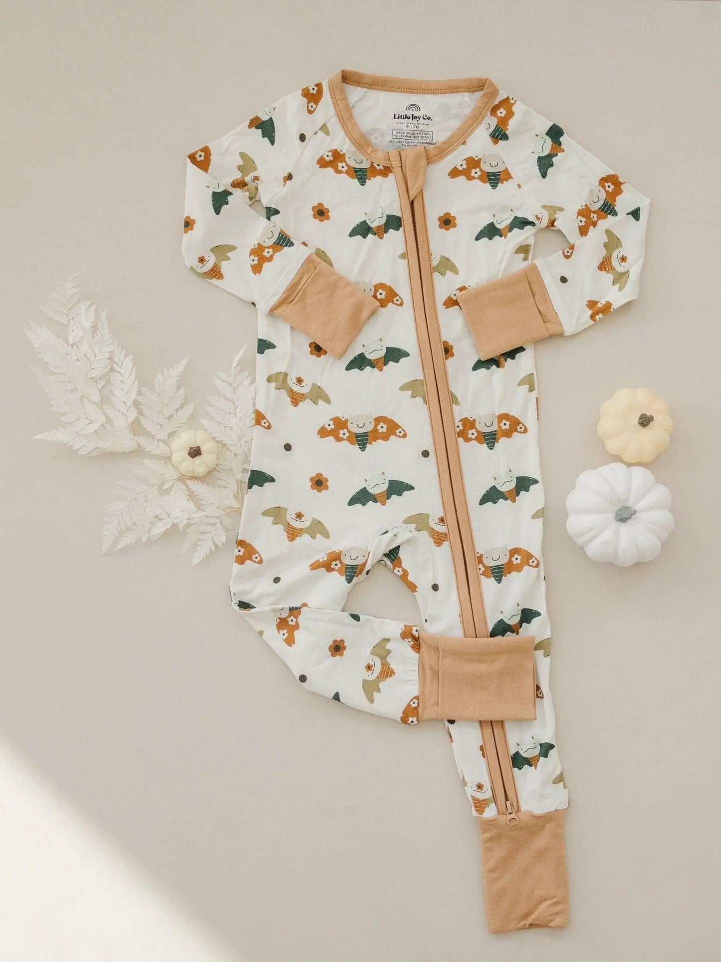 Little Joy Co. Boho Bats Bamboo Zippy Romper Soft Stretch For Babies - Apparel & Accessories > Clothing > Baby & Toddler Clothing > Baby & Toddler Sleepwear